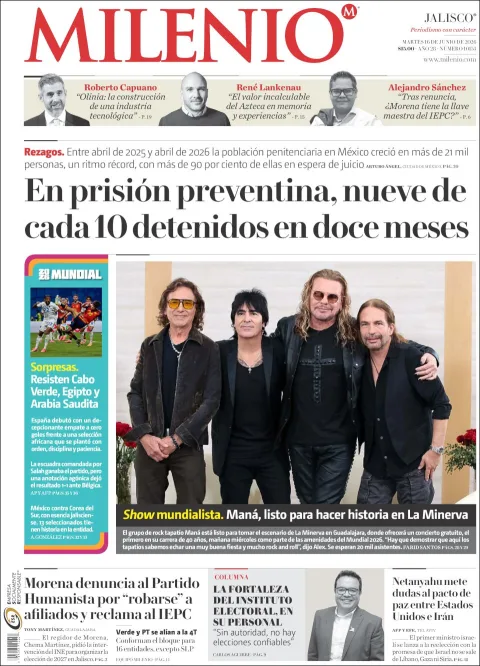 Portada de Milenio Jalisco del martes, 16 de junio de 2026