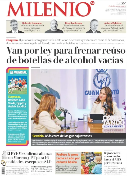 Portada de Milenio Leon del martes, 16 de junio de 2026