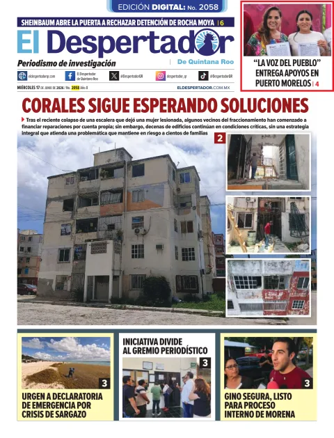 Portada de El Despertador de Quintana Roo del miércoles, 17 de junio de 2026