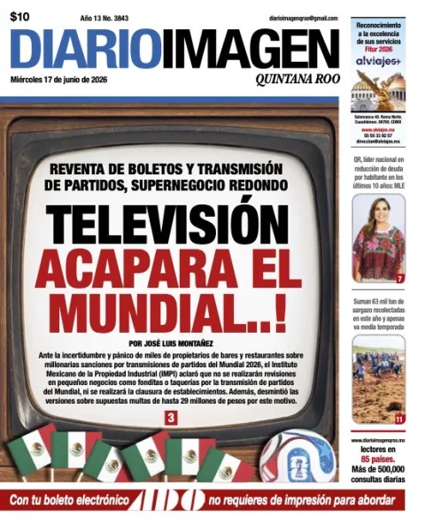 Portada de Diario Imagen Quintana Roo del miércoles, 17 de junio de 2026