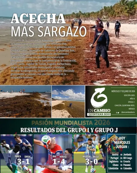 Portada de En Cambio - Quintana Roo (contraportada) del miércoles, 17 de junio de 2026