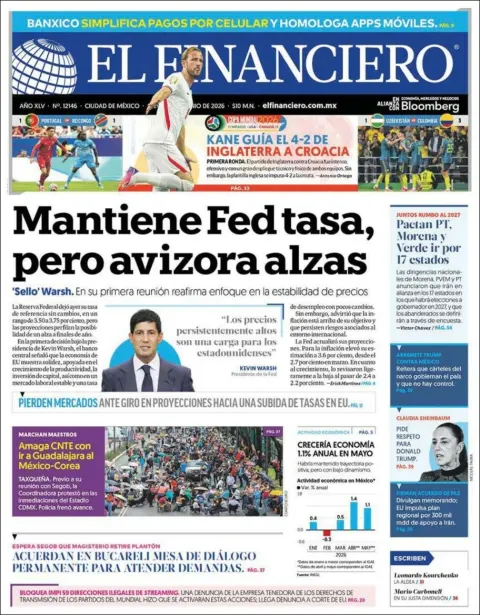 Portada de El Financiero del jueves, 18 de junio de 2026