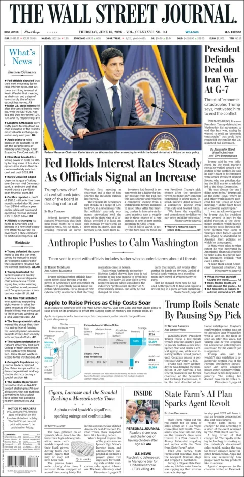 Portada de The Wall Street Journal