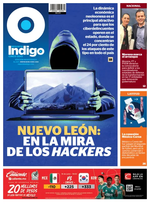 Portada de Reporte Indigo Monterrey del jueves, 18 de junio de 2026