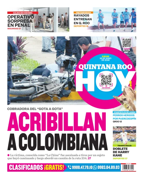 Portada de Quintana Roo Hoy (contraportada)
