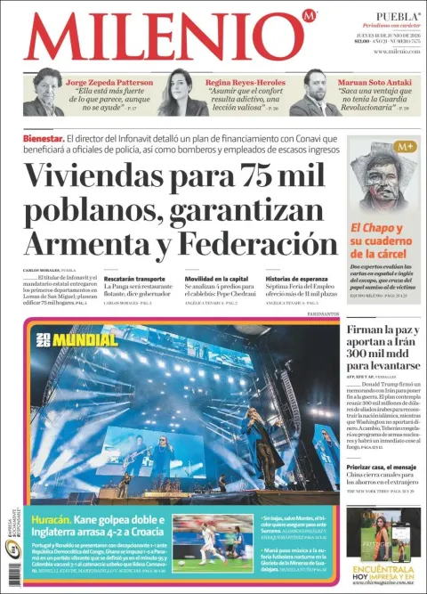 Portada de Milenio Puebla del jueves, 18 de junio de 2026