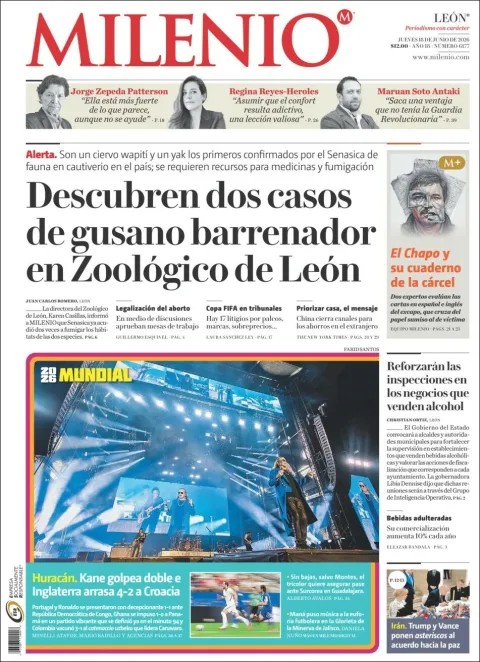 Portada de Milenio Leon del jueves, 18 de junio de 2026