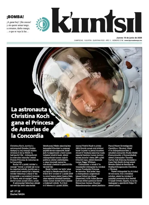 Portada de La Jornada - Kiintsil del jueves, 18 de junio de 2026