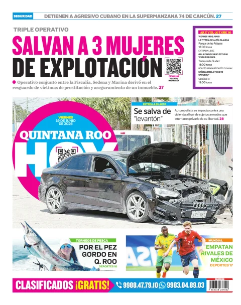 Portada de Quintana Roo Hoy (contraportada)
