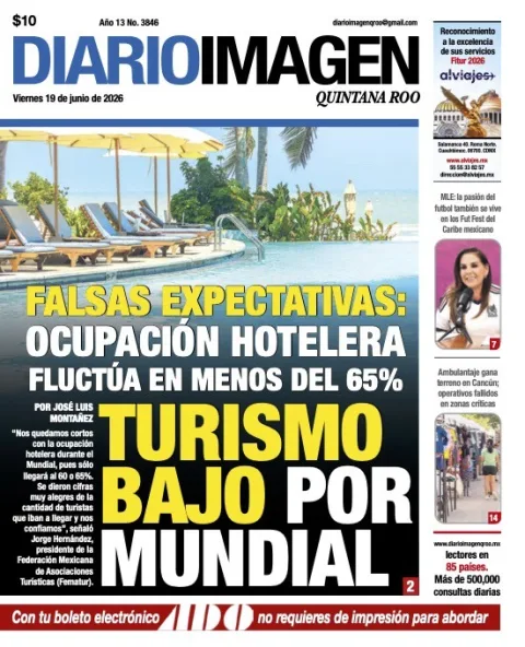 Portada de Diario Imagen Quintana Roo del viernes, 19 de junio de 2026