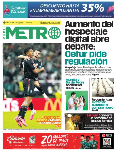 Portada de Publimetro Merida del viernes, 19 de junio de 2026