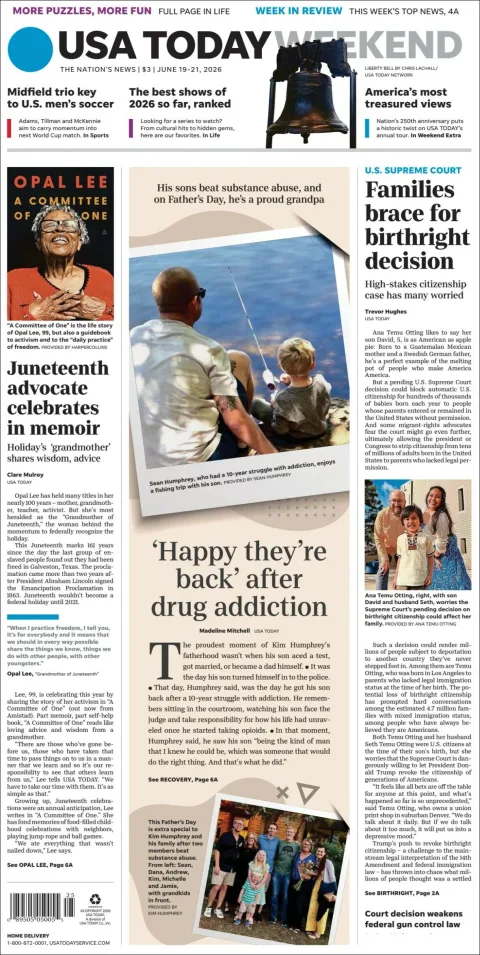 Portada de Usa Today