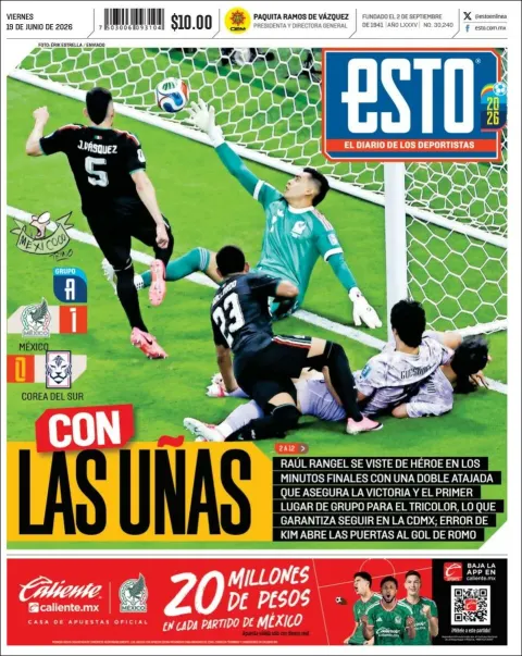 Portada de Esto del viernes, 19 de junio de 2026