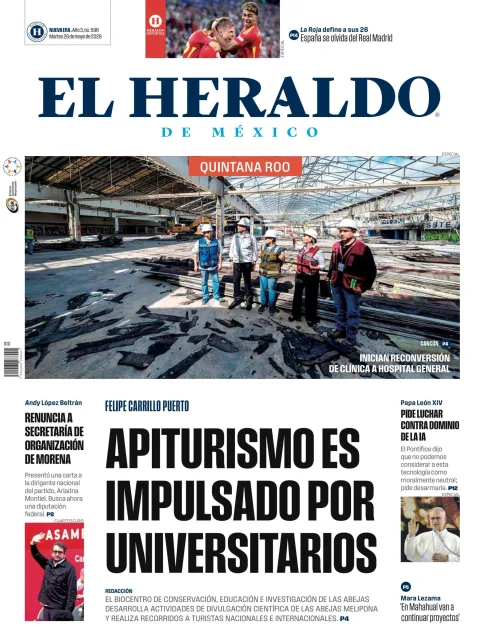 Portada de El Heraldo de Mexico - Quintana Roo