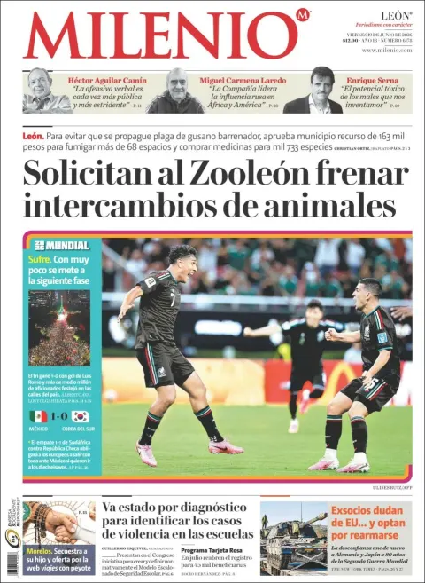 Portada de Milenio Leon del viernes, 19 de junio de 2026