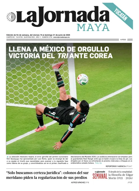 Portada de La Jornada Maya Yucatán del viernes, 19 de junio de 2026