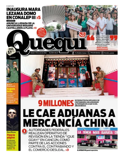 Portada de Quequi del sábado, 20 de junio de 2026