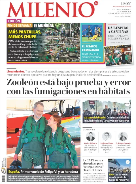 Portada de Milenio Leon del sábado, 20 de junio de 2026