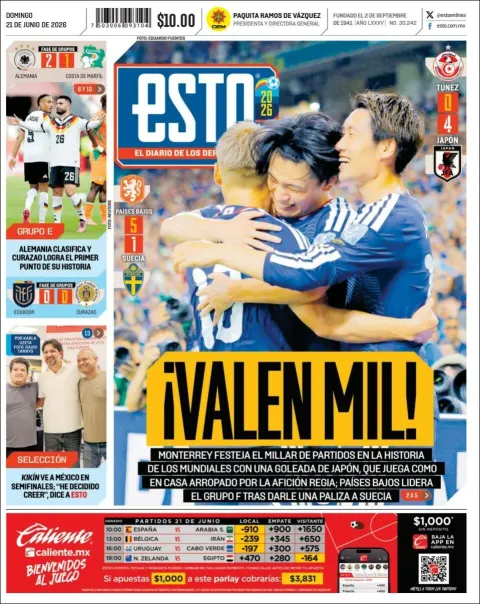 Portada de Esto del domingo, 21 de junio de 2026