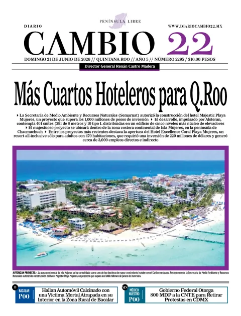 Portada de Diario Cambio 22 (portada) del domingo, 21 de junio de 2026
