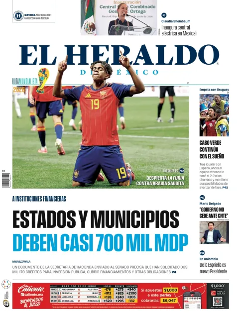 Portada de El Heraldo de Mexico