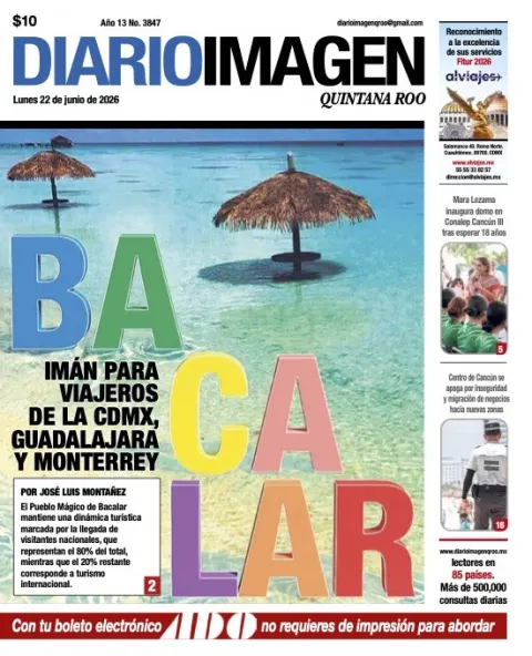 Portada de Diario Imagen Quintana Roo del lunes, 22 de junio de 2026