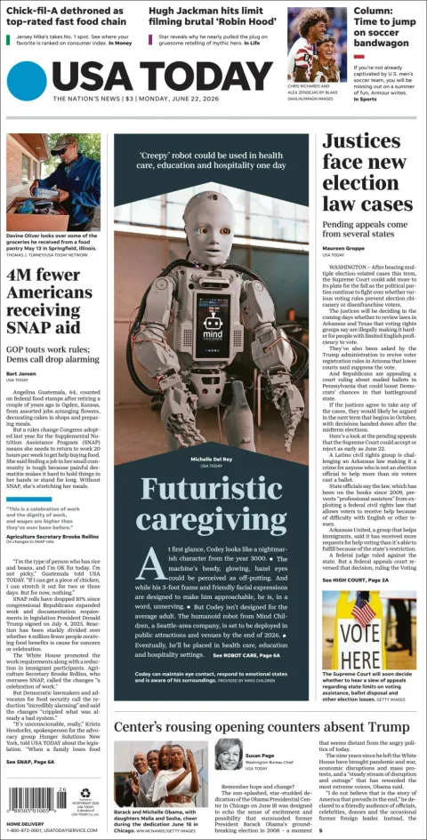 Portada de Usa Today