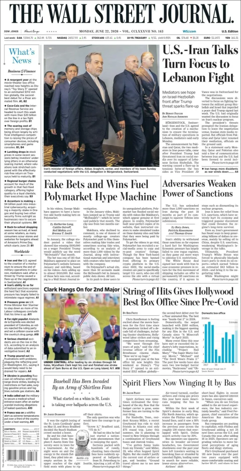 Portada de The Wall Street Journal