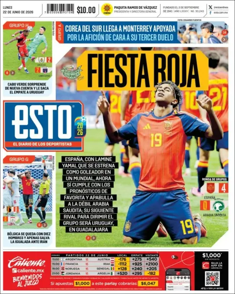 Portada de Esto del lunes, 22 de junio de 2026