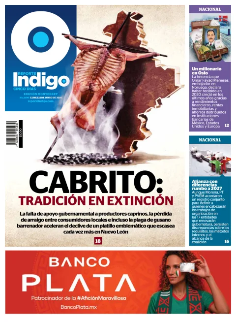 Portada de Reporte Indigo Monterrey del lunes, 22 de junio de 2026