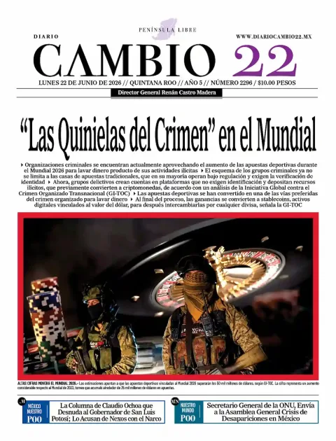 Portada de Diario Cambio 22 (contraportada)