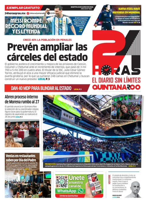 Portada de 24 Horas Quintana Roo