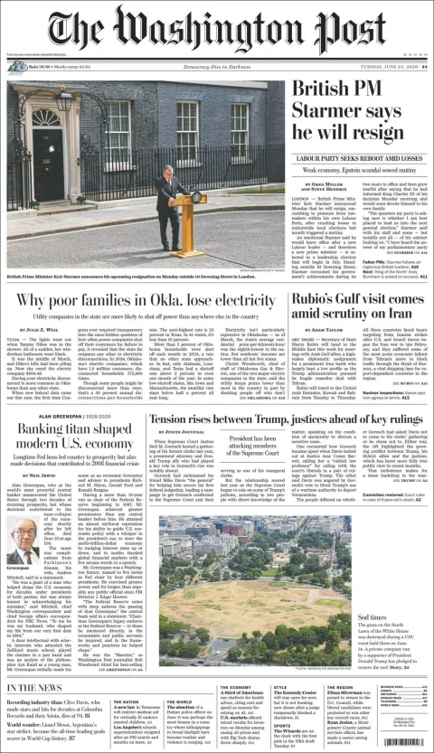 Portada de The Washington Post