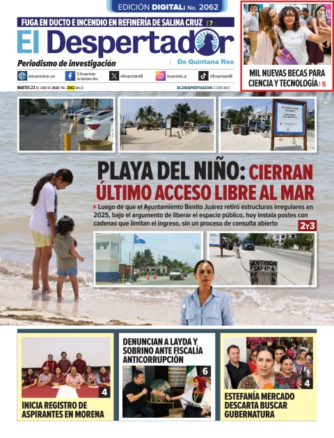 Portada de El Despertador de Quintana Roo del martes, 23 de junio de 2026
