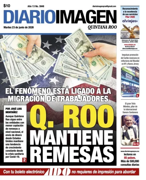 Portada de Diario Imagen Quintana Roo del martes, 23 de junio de 2026