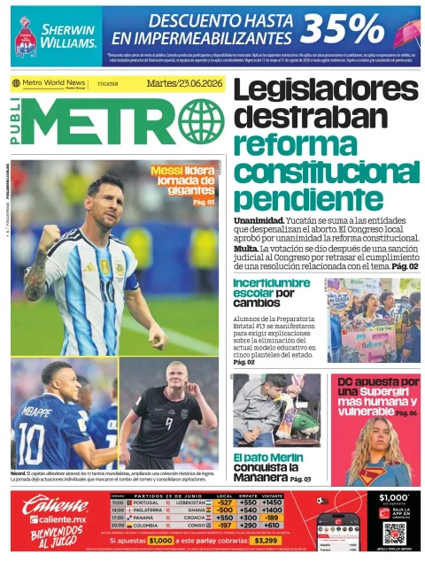 Portada de Publimetro Merida del martes, 23 de junio de 2026