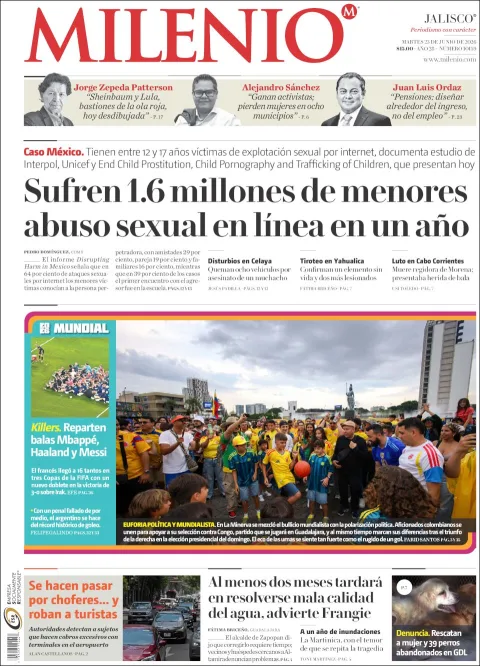 Portada de Milenio Jalisco del martes, 23 de junio de 2026