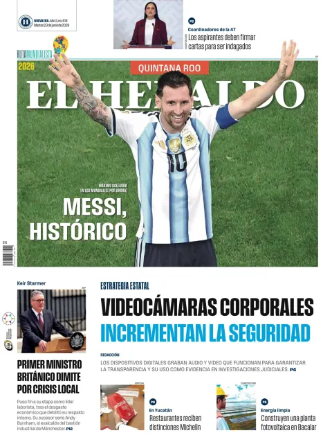 Portada de El Heraldo de Mexico - Quintana Roo