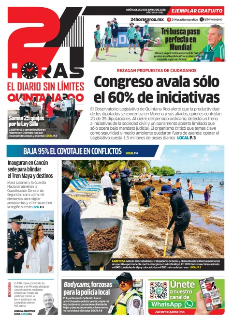 Portada de 24 Horas Quintana Roo
