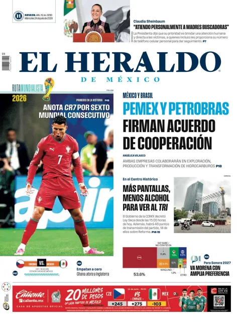Portada de El Heraldo de Mexico