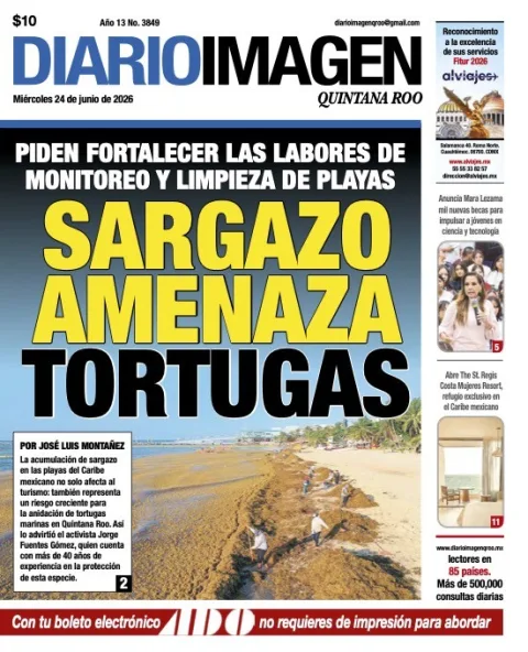 Portada de Diario Imagen Quintana Roo del miércoles, 24 de junio de 2026
