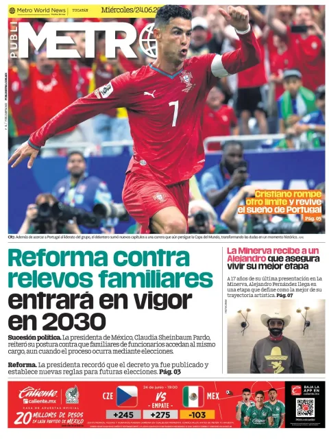 Portada de Publimetro Merida del miércoles, 24 de junio de 2026