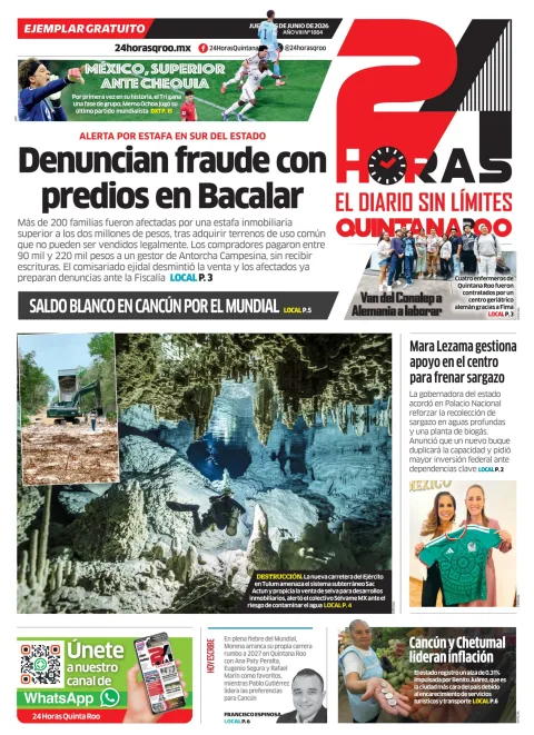 Portada de 24 Horas Quintana Roo