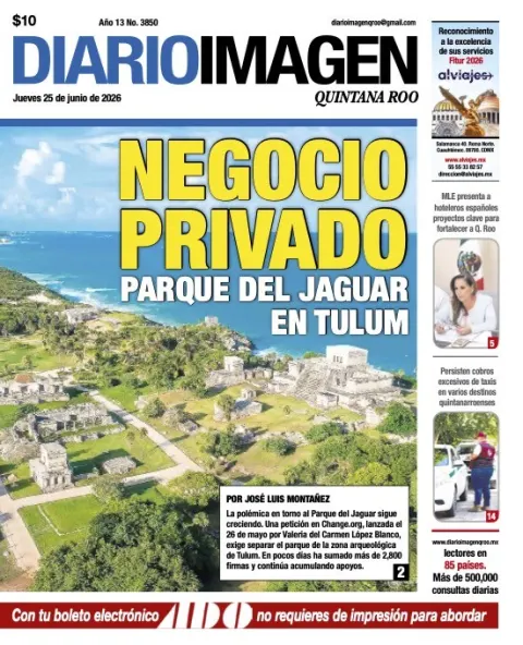 Portada de Diario Imagen Quintana Roo del jueves, 25 de junio de 2026
