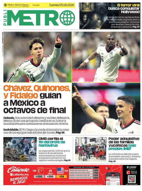 Portada de Publimetro Merida del jueves, 25 de junio de 2026