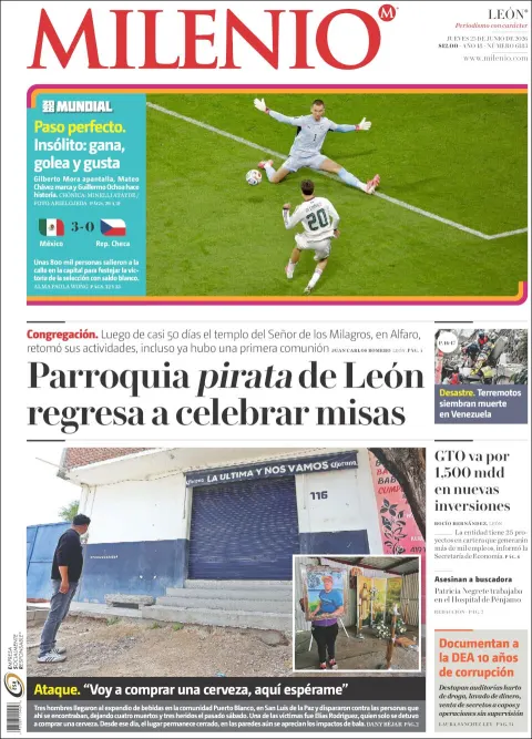 Portada de Milenio Leon del jueves, 25 de junio de 2026