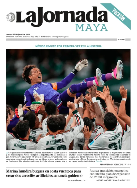 Portada de La Jornada Maya Yucatán del jueves, 25 de junio de 2026