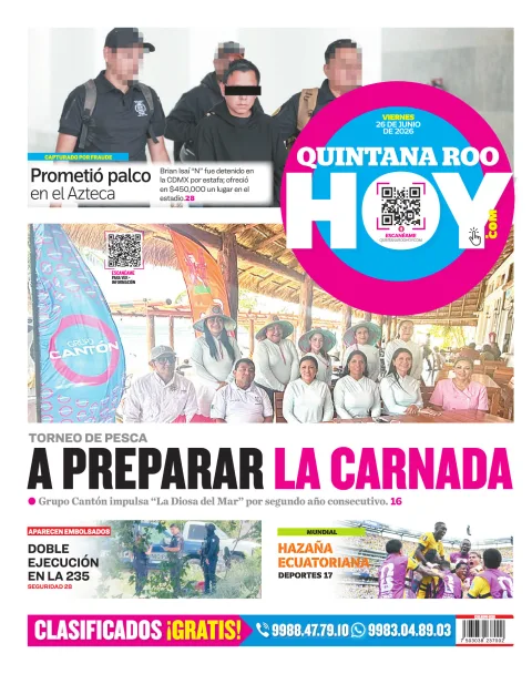 Portada de Quintana Roo Hoy (contraportada)