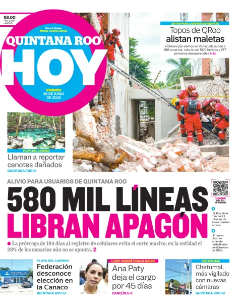 Portada de Quintana Roo Hoy (portada)