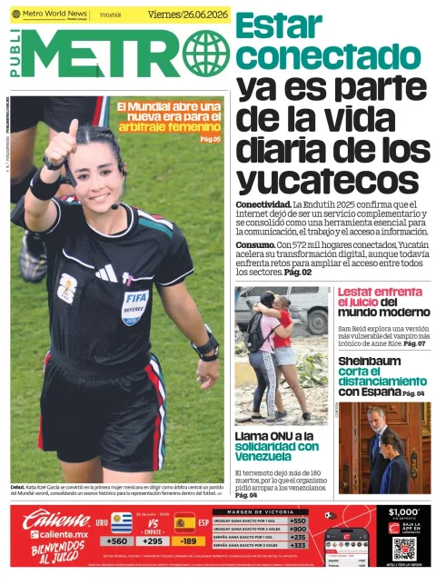 Portada de Publimetro Merida del viernes, 26 de junio de 2026